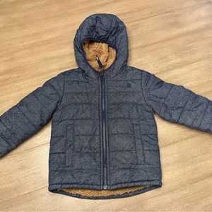 blueish grey north face coat size 5T